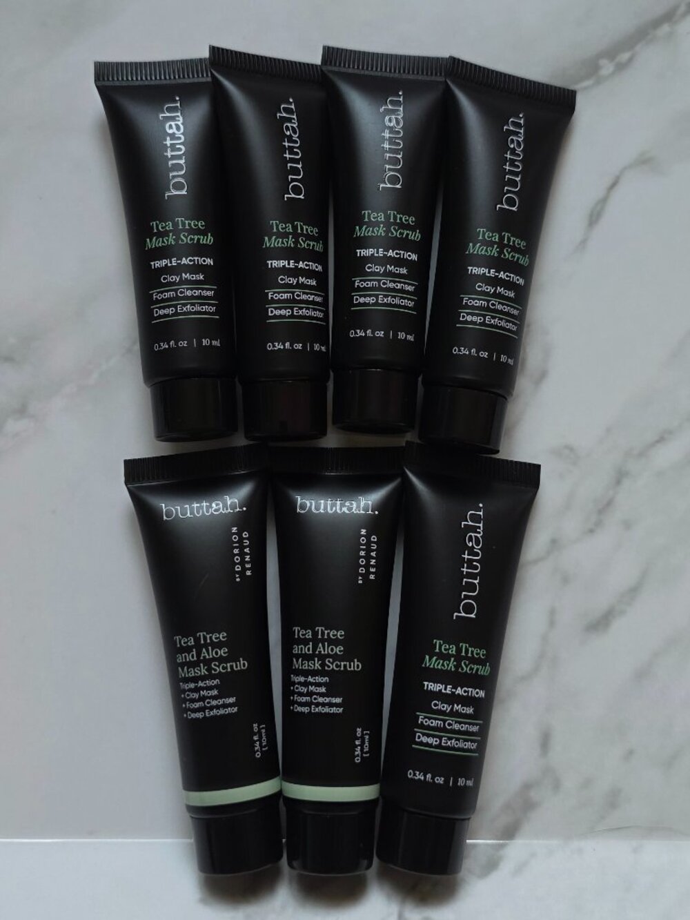 7 x buttah TEA TREE MASK SCRUBS (0.34 oz. each)